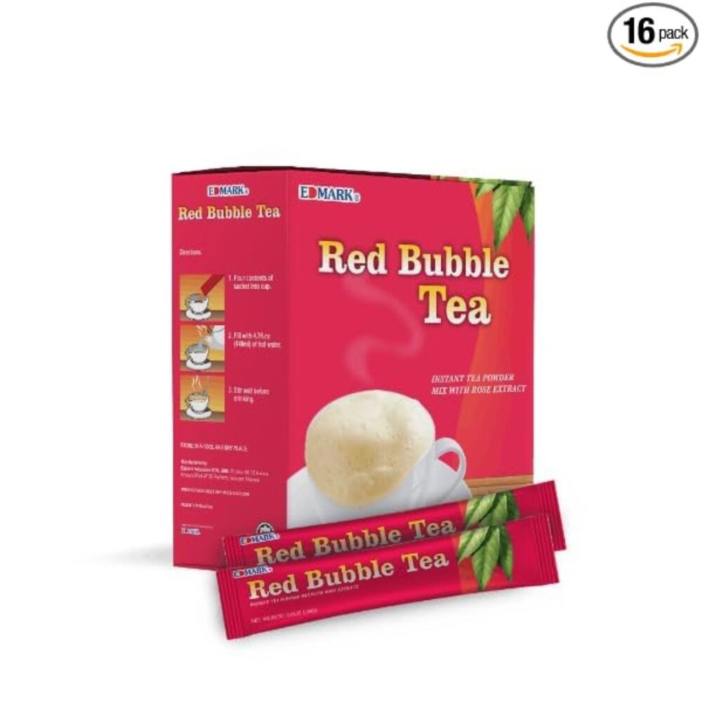 EDMARK Red Bubble Tea | Instant Powder Mix with Red Yeast Rice Extract